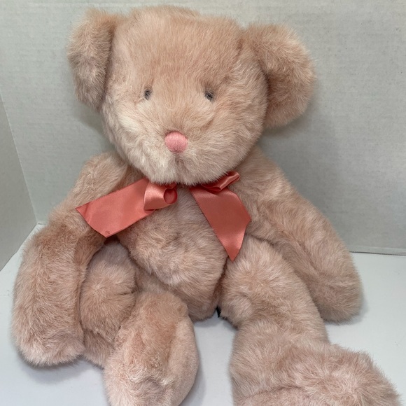 Russ Berrie Champagne 15” Pink Plush Teddy Bear - Picture 1 of 6